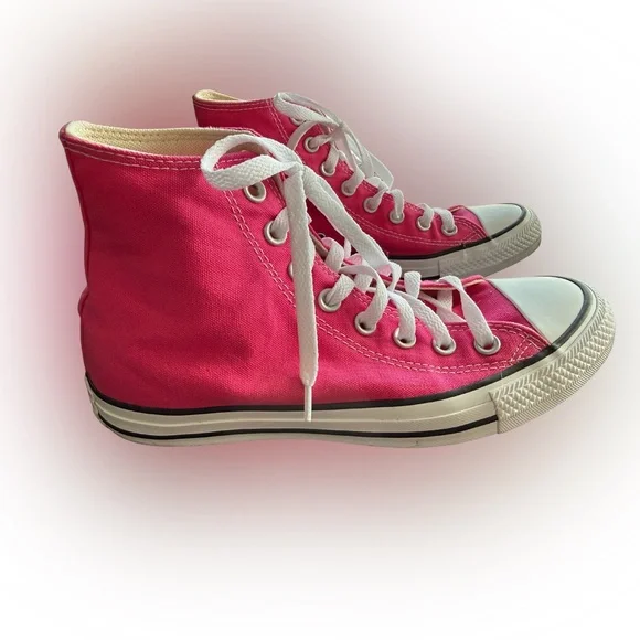 Converse Fuchsia Canvas High-Tops sz 8.5 womens - Picture 3 of 10
